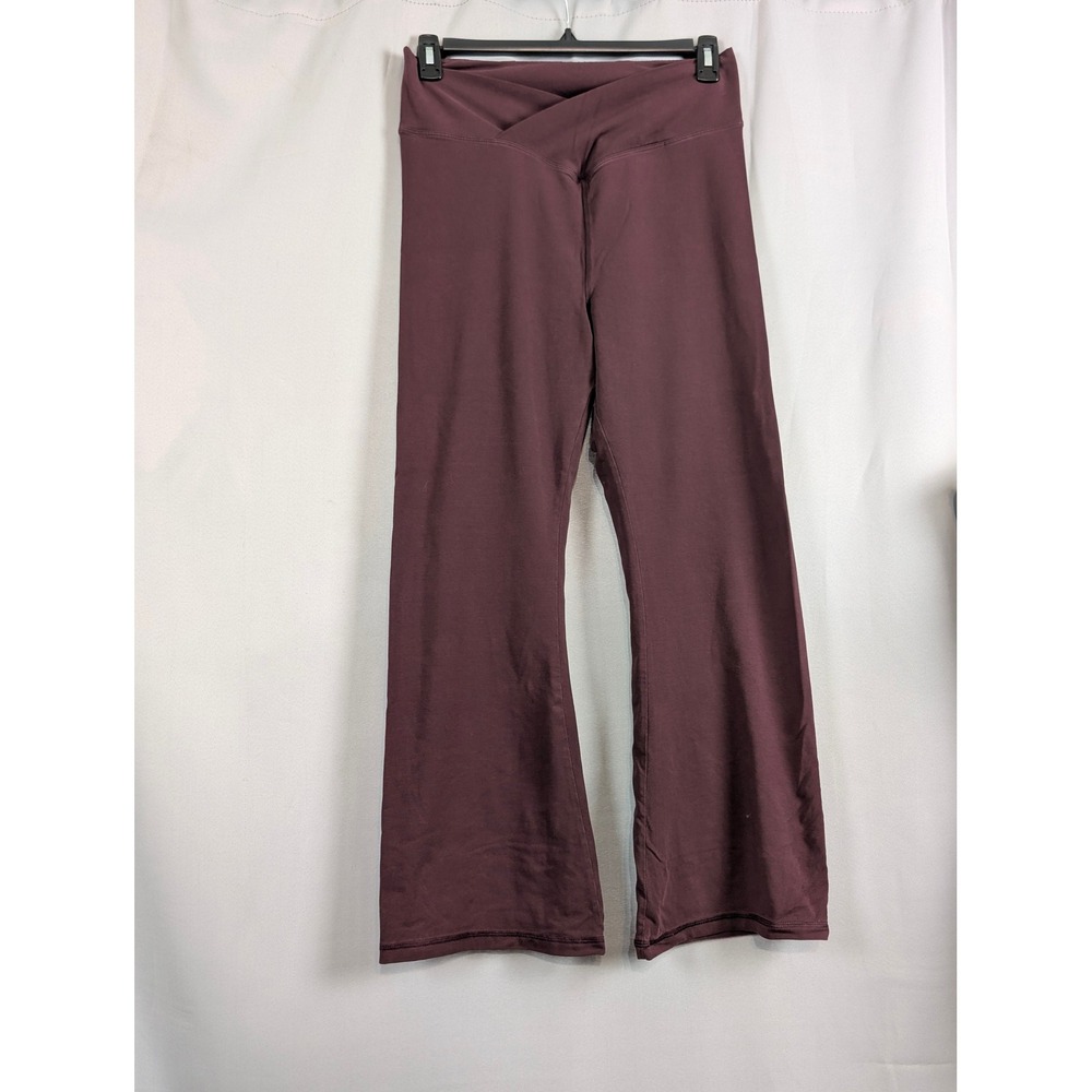 PINK Victoria's Secret Flare Yoga Pants Womens XL Burgundy Crossover Excellent